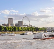 Tour Boats on River Thames in London, United Kingdom