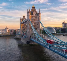 London tower bridge view at night